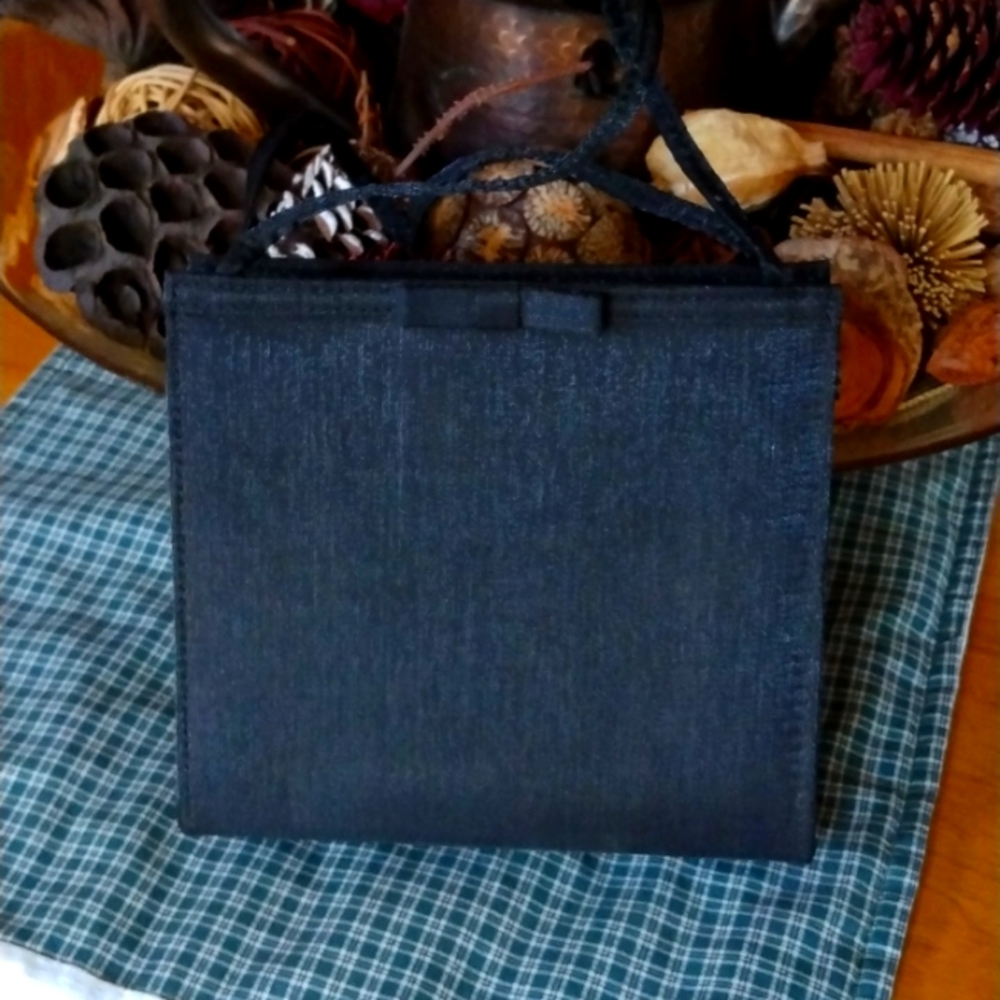 Small Black Evening Purse with Black Bow